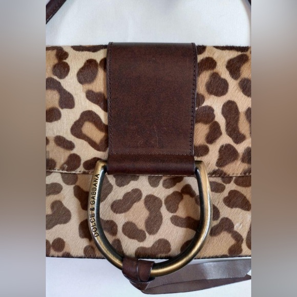 Authentic Dolce & Gabbana Leopard Print Calf Hair and Leather Shoulder Bag - Picture 13 of 16